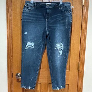 LANE BRYANT Women's Plus 18 Signature Fit Blue Denim Distressed Jeans NWT NEW